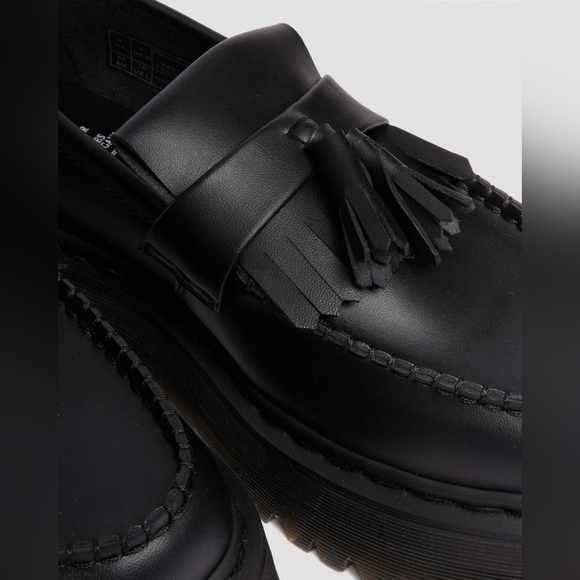 Dr. Martens Vegan Adrian Felix Platform Tassel Loafers - Black - Picture 4 of 9